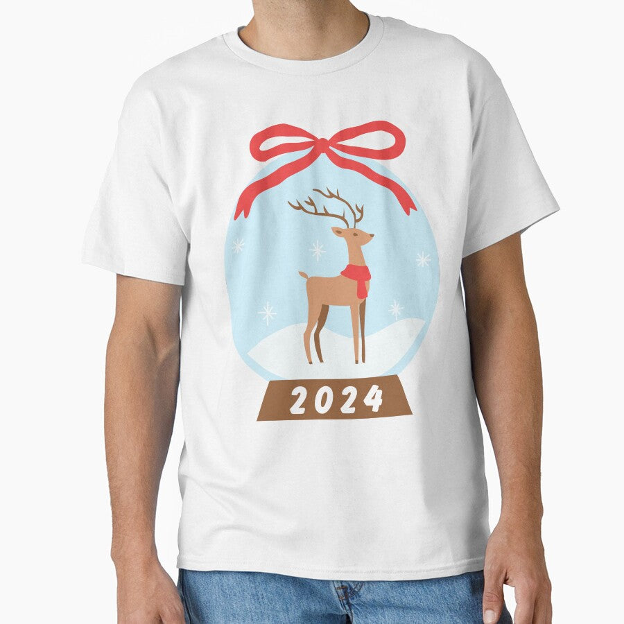 Reindeer Snow Globe 2024 by Magnolia Valley Art