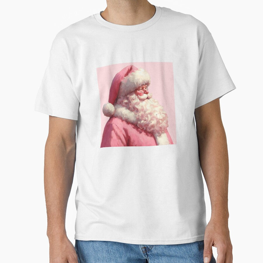 Pink Santa Claus Girly Christmas Painting by Creative Brat Design Studio