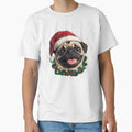 Christmas Pug Sticker by NicolasGlowArt