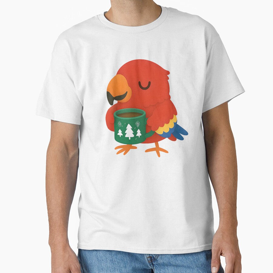 Cute Parrot with Hot Chocolate – Cozy Winter Christmas Bird Gift for Parrot Lovers by SkyTastic