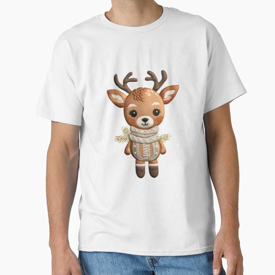 Cute Reindeer - Embroidery Cute Christmas Reindeer - faux embroidery by DINOMONS