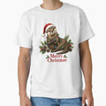 Otter Christmas – Merry Christmas Otter with Santa Hat & Christmas Lights by SVALANART