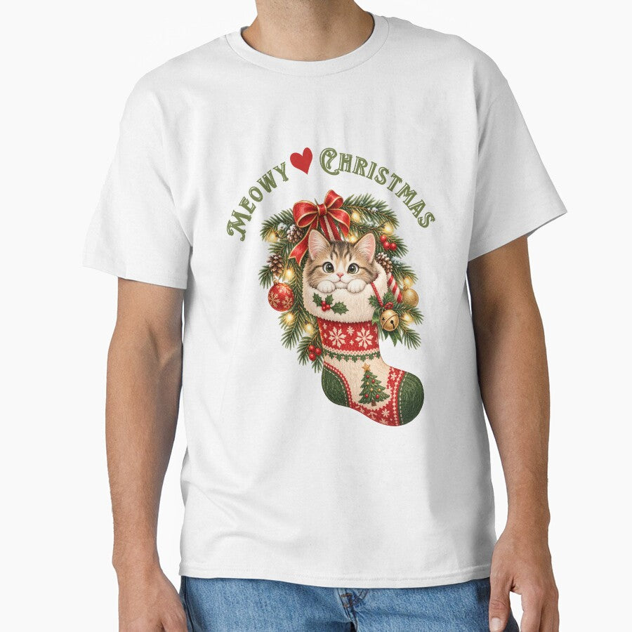 Meowy Christmas Kitten in Holiday Stocking by mycute-stickers