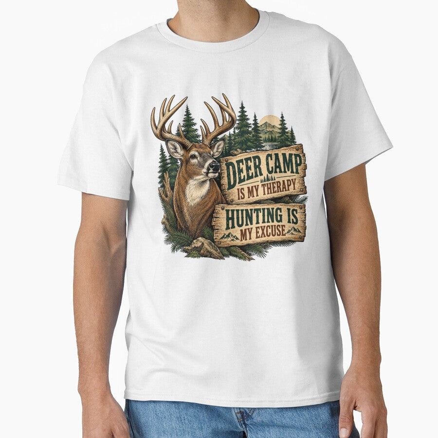Deer Camp Is My Therapy Hunting Is My Excuse Vintage Hunter by OUICHA