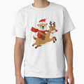 Festive Otter Riding Santa’s Reindeer – Cute Holiday Art by Otterly Cute