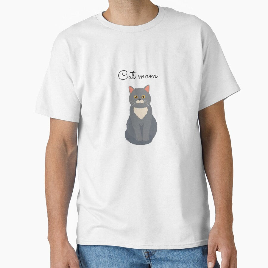 cat mom grey cat by my-trendy-shop