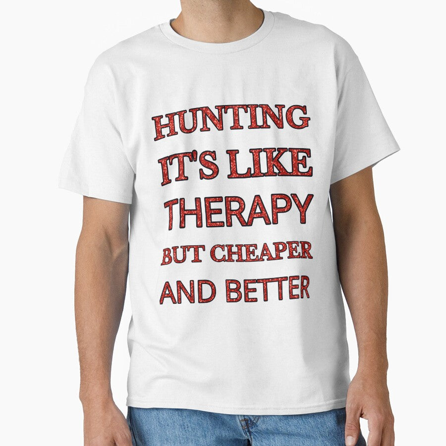 Hunting It'S Like Therapy But Cheaper And Better Red Rhinestone by TheIconSmith