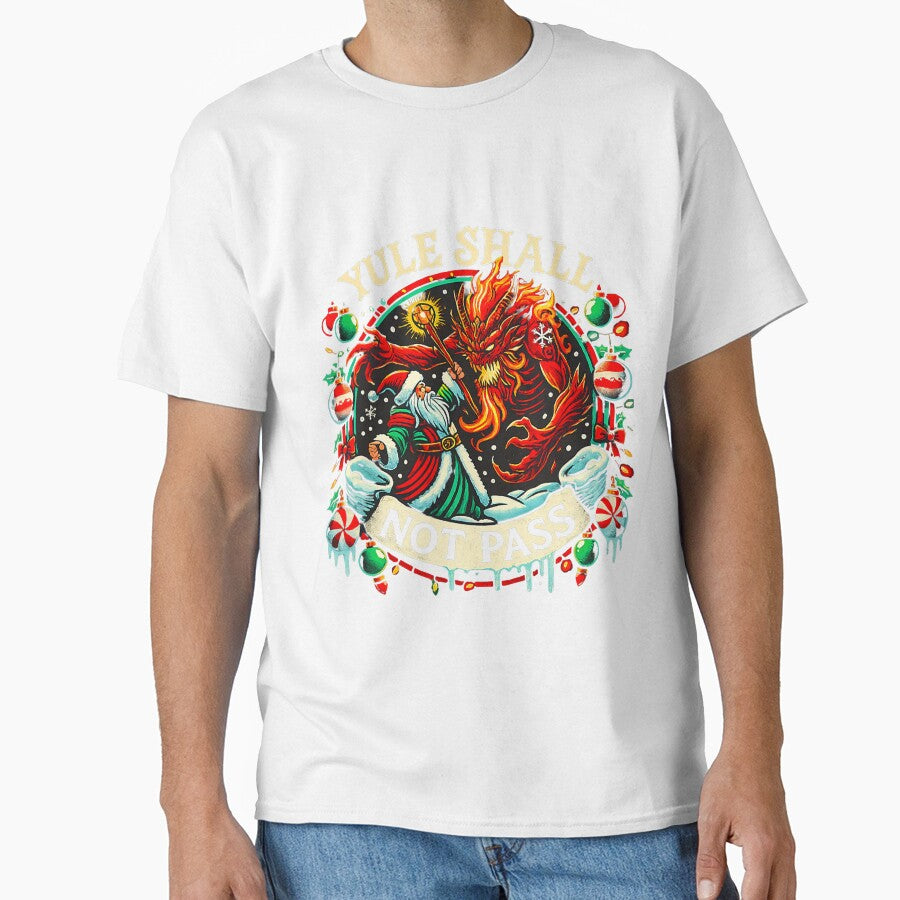Yule Shall Not Pass Dragon Funny Festive Holiday Scene by torildorxop