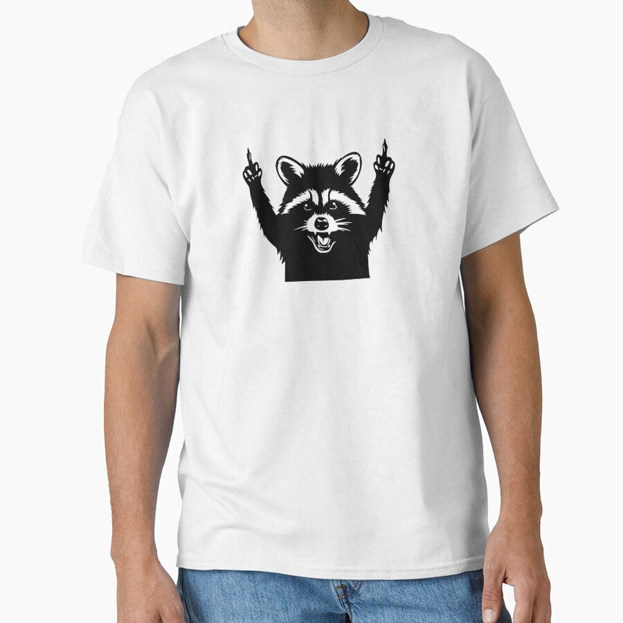 Angry Raccoon showing middle finger by uxcomshop