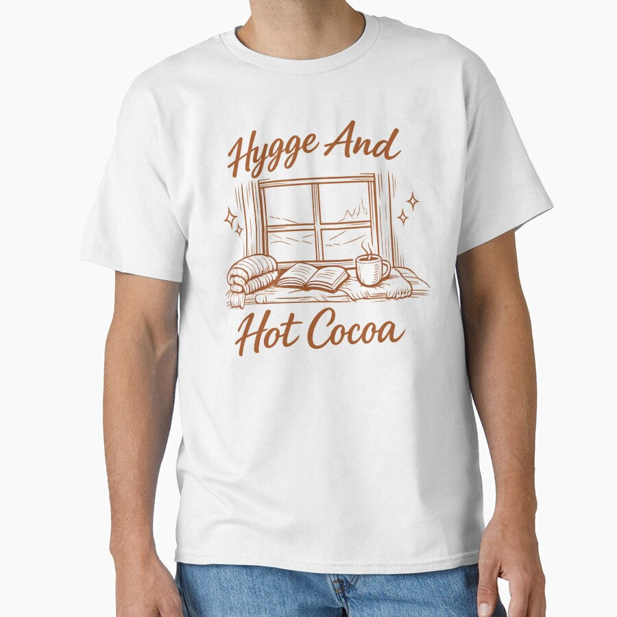 Hygge And Hot Cocoa Tee, Cozy Winter Gift For The Homebound by PhylonBoxx