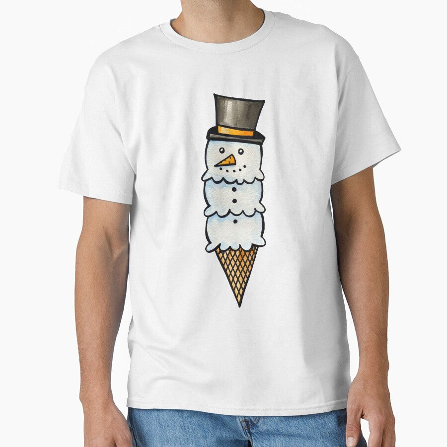 Snowman Ice Cream Cone by kmstudio