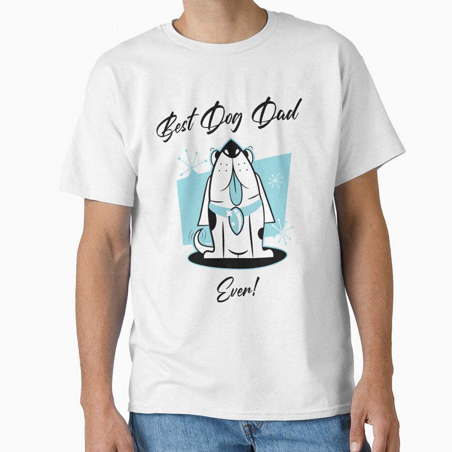 Best Dog Dad Ever Retro Mid Century Modern by Guarddogdrive