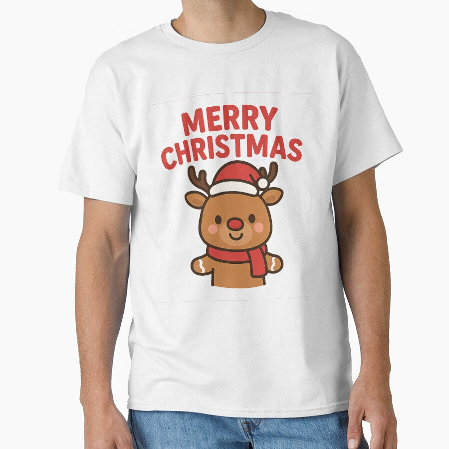 Merry Christmas Reindeer | Cute Kawaii Rudolph Design | Holiday Winter Art by StyleLap