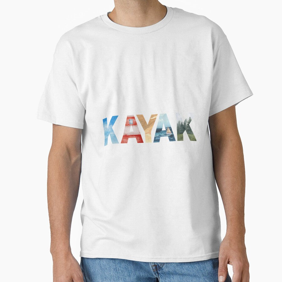 KAYAK - Coastal Lettering with Sailboat by TwoSmallPtatoes
