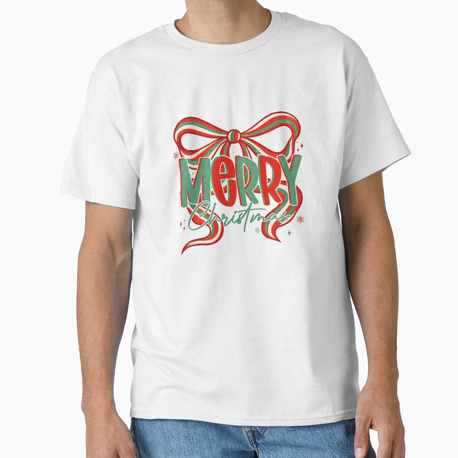 Merry Christmas Bow Retro Coquette Holiday by Dagmarporgnysdo