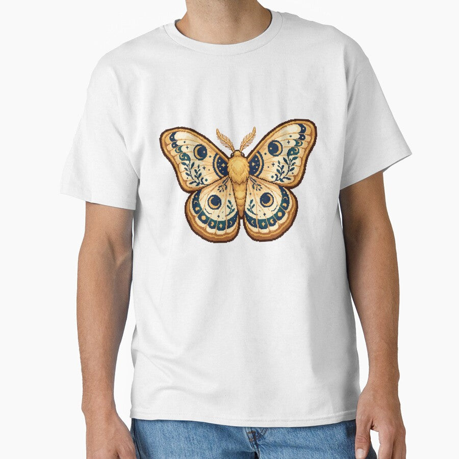 Cream Lunar Moth Celestial Sticker by PixelBrujeria