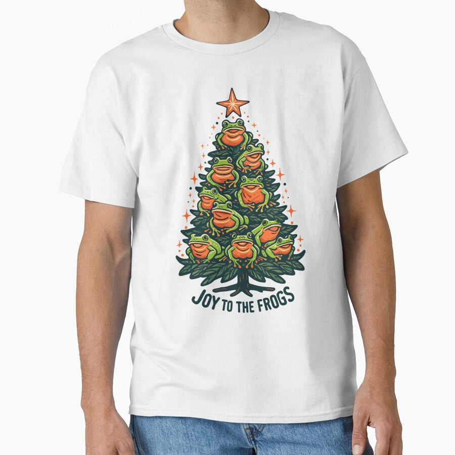 Festive Amphibians: Frogs on a Xmas Tree Singing, Joy to the frogs by EmeraldeaArt
