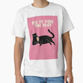 Do It For The Plot Funny Black Cat Champagne Pink Poster by cezzarie
