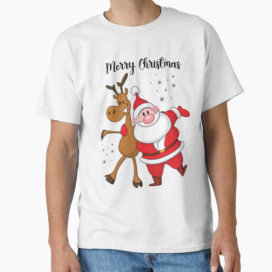 Funny Santa & Reindeer Christmas T-Shirt | Best Friends Holiday Tee | Cute Festive Christmas Graphic | Merry Christmas Gift by PureHopeStudio