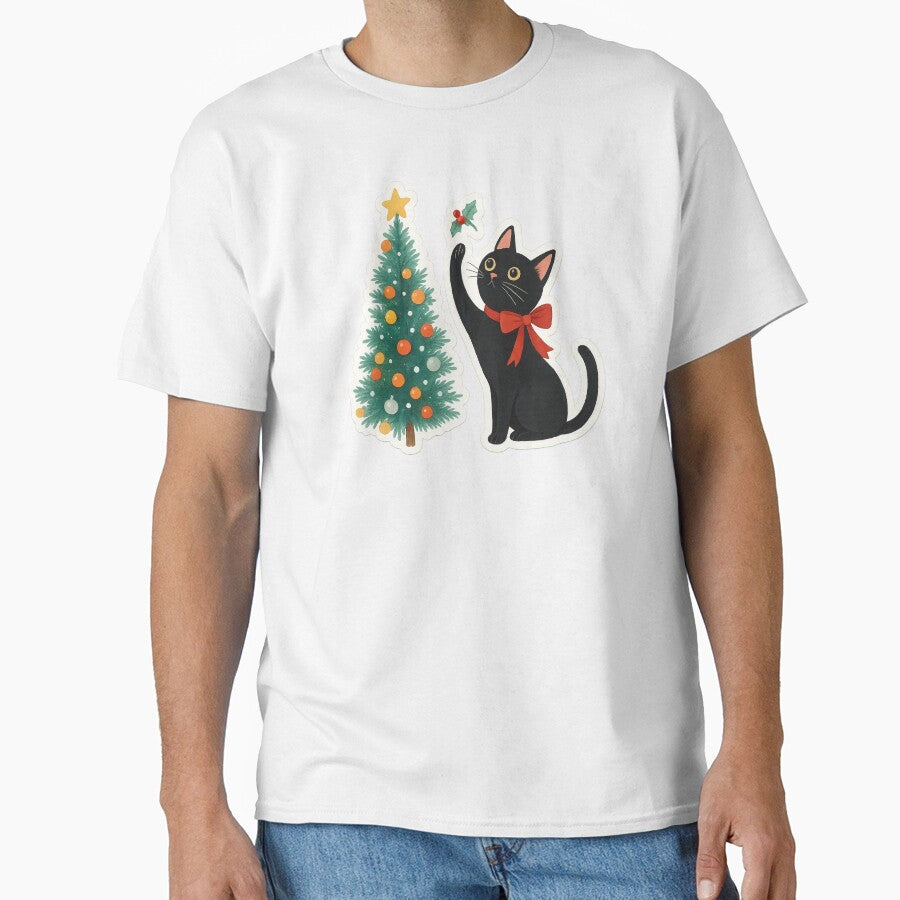 Black Kitten with Christmas tree by Cat-loveparttime