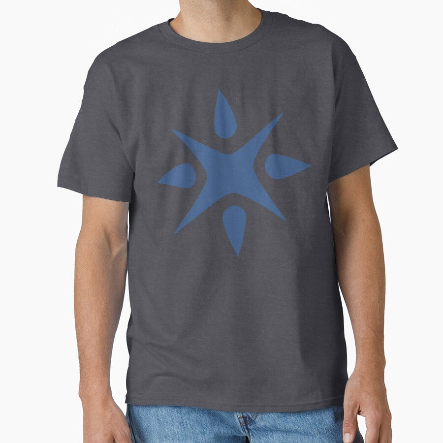 Large Geometric abstract snowflake in steel blue by AngelDawnDesign