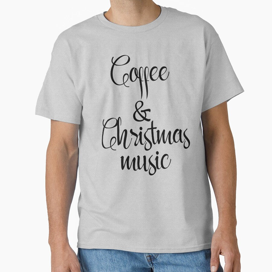 Coffee & Christmas Music, Xmas Typography gift, coffee lover by A7med-Design