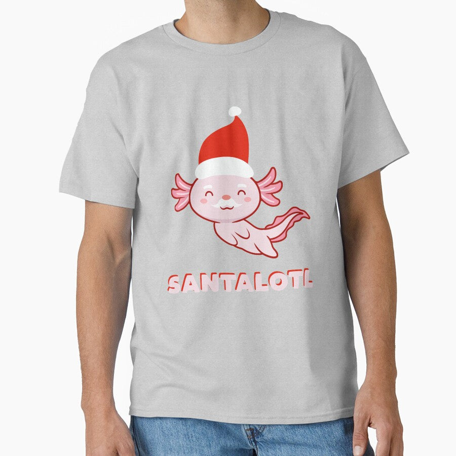Christmas Axolotl Santalotl Cute Kawaii Santa Hat Pajamas by gkao