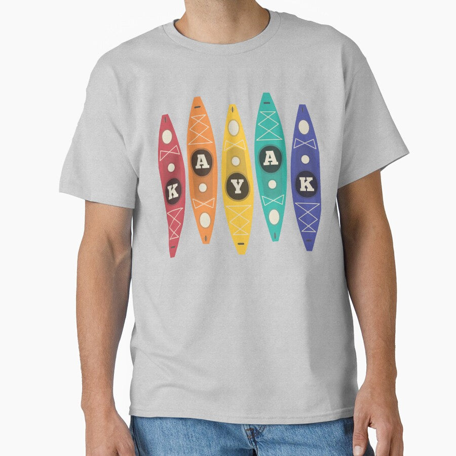 Simple Geometric Kayak Color Palette for Kayakers by Happy Puppy Print On Demand