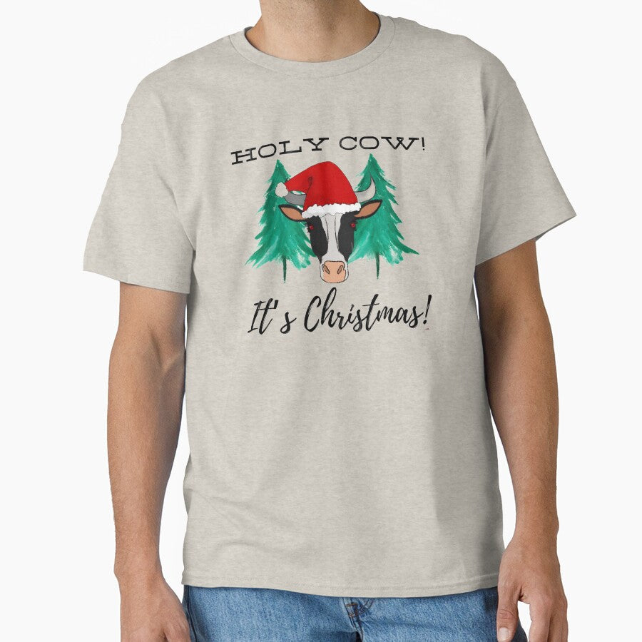 Holy Cow It's Christmas - Cute Cow Design by FirnandArt