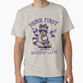 Cute Raccoon Drink First Mischief Later – Funny Animal Lover Design by DEEMAK