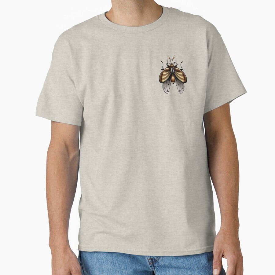 Golden Metallic Moth Illustration: Steampunk Fantasy Insect Art by Vikiink