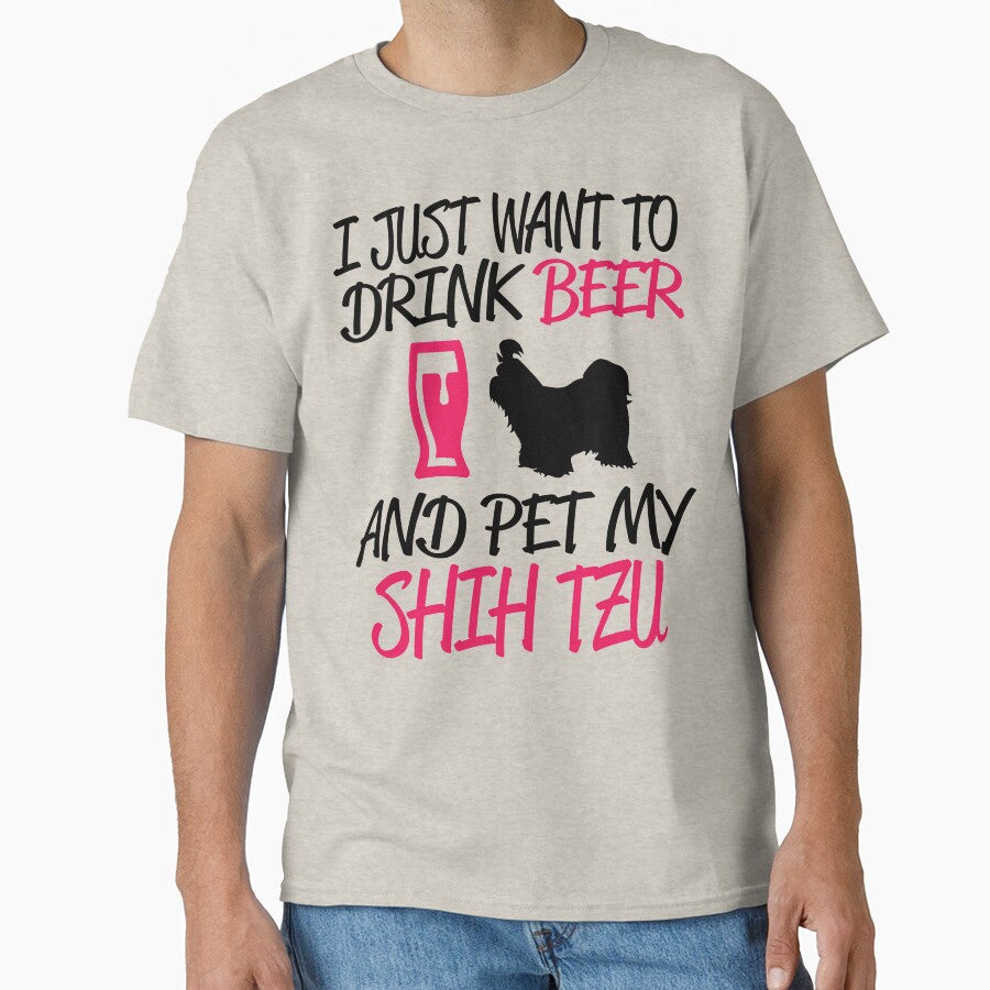 I Just want to Drink and Pet my Shih Tzu - Christmas And Birthday Gift Ideas For Dog Lovers by ASClothDesign
