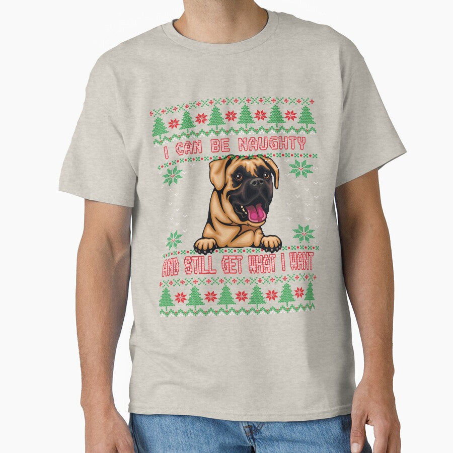 I Can Be Naugty Boxer Ugly Christmas Sweater Funny by Cuddlythopia