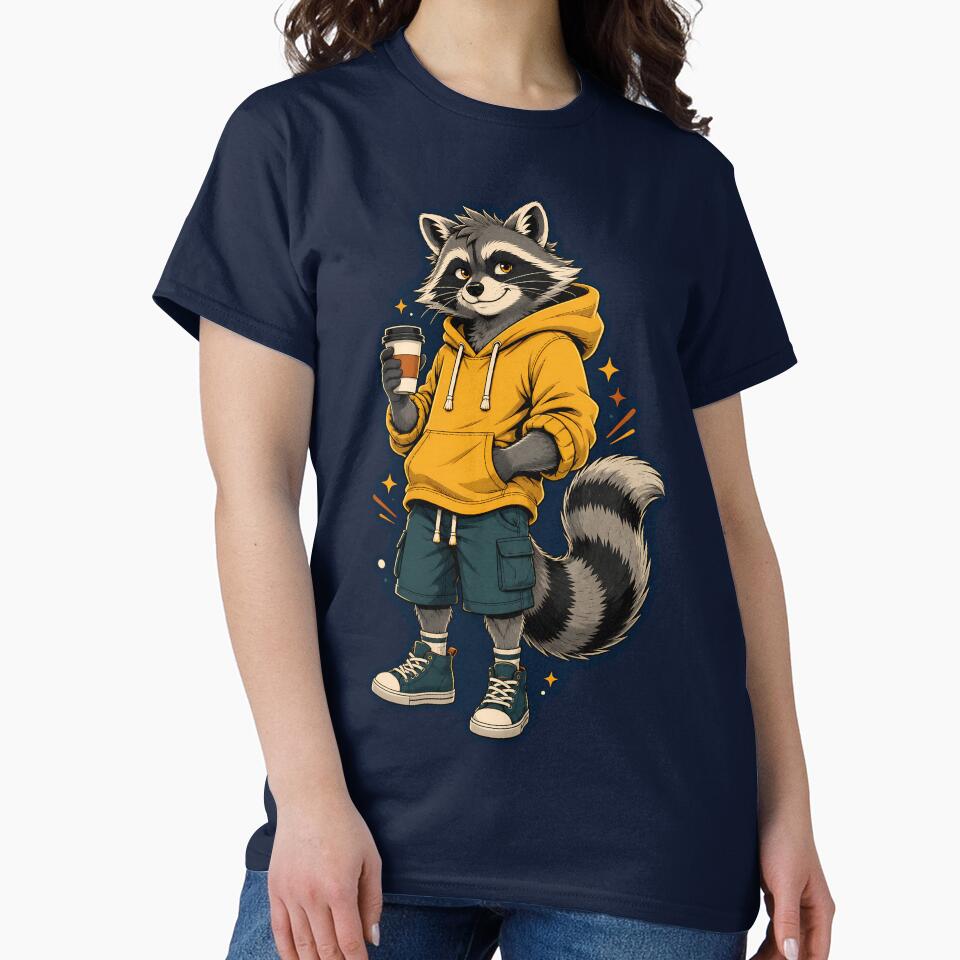 Jimothy Raccoon Coffee Hoodie Urban Meme by Horizon-Design