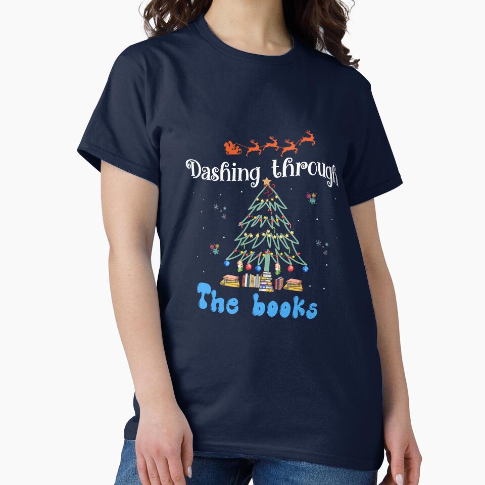 Dashing through the books, book lover, readers, holiday reading, writers, funny Christmas. by cocochi
