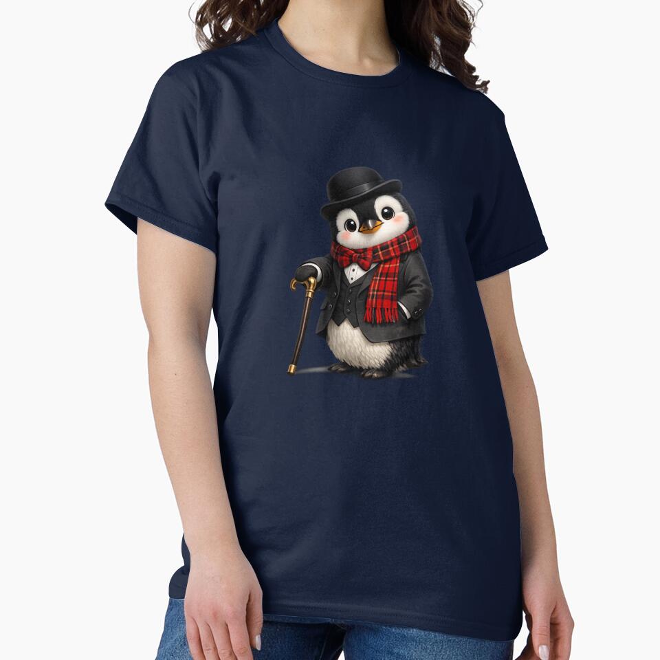 Cute Gentleman Penguin Illustration – Elegant Winter Animal Art by MKVisions
