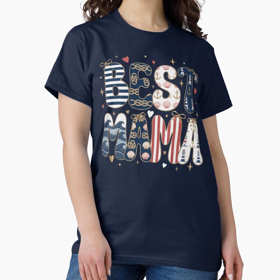 Best Mama Nautical Coastal Graphic by Syrupulse