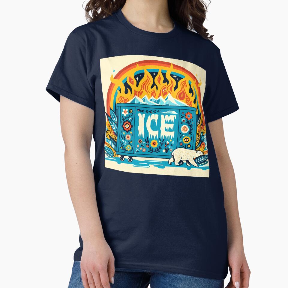 Ice Dumpster Polar Bear Fiery Frost - Scandinavian Folk Art by heidiannemorris © by FOLK ART FUSION