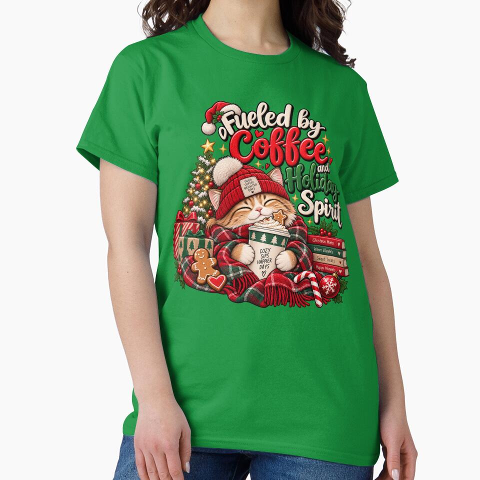 Fueled by Coffee and Holiday Spirit – Christmas Cat by lbenoraib