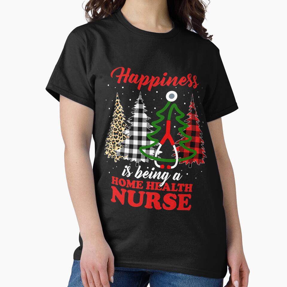 Buffalo Plaid Christmas Tree Home Health Nurse Xmas by Salakjit