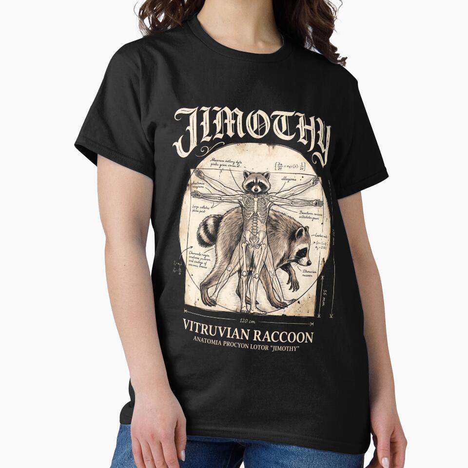 Jimothy the Raccoon Vitruvian Raccoon Trash Panda Graphic Tee by Senpaiwaves