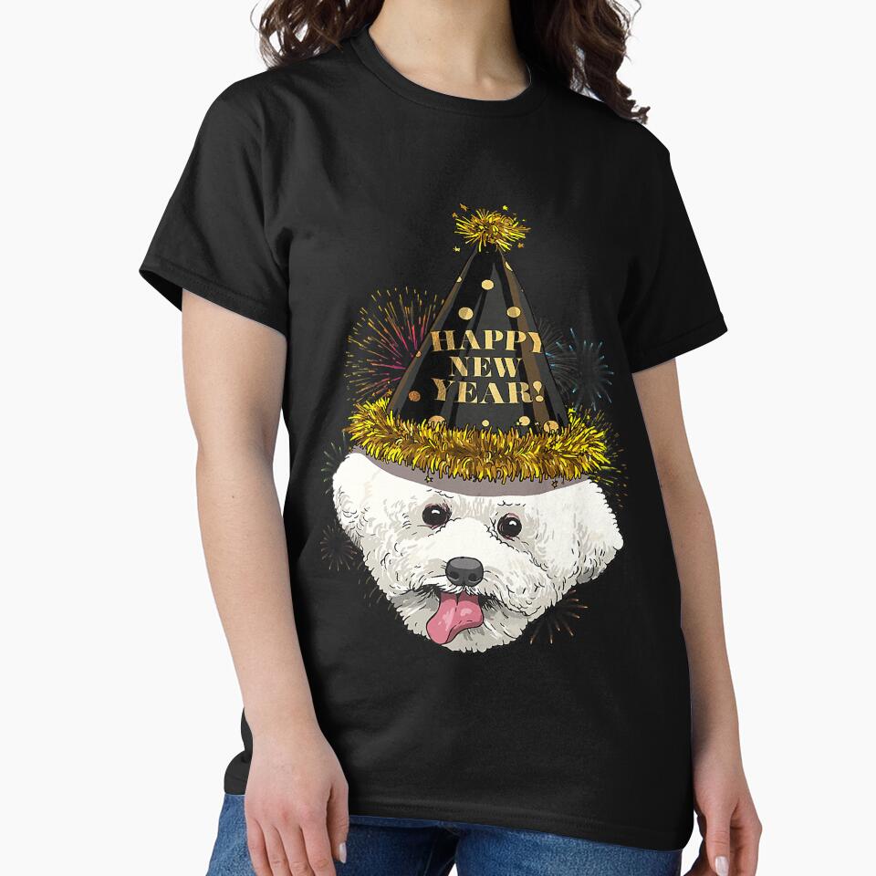 New Year Bichon Frise New Years Eve Party Countdown Dog307 by Studio12b