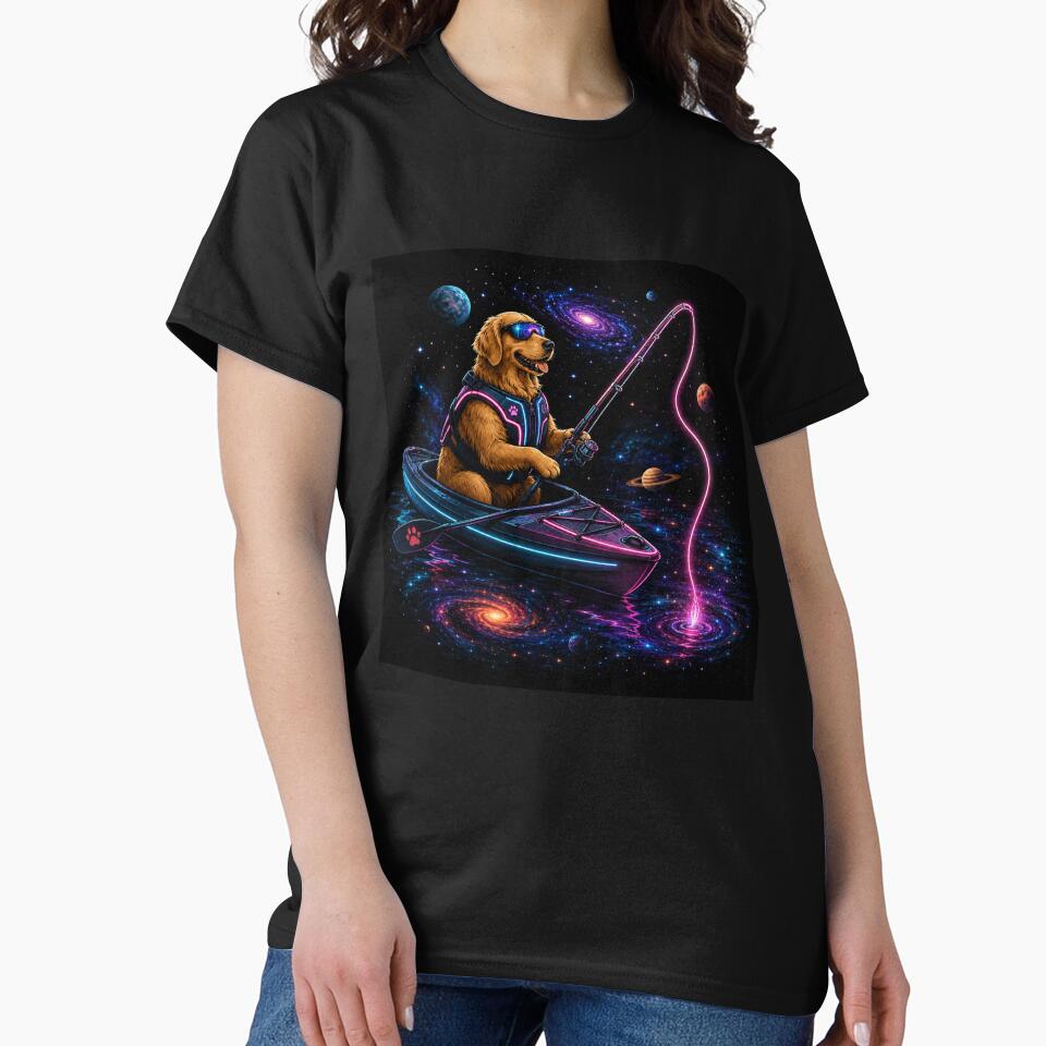 Neon Cosmic Kayak Angler by teemix