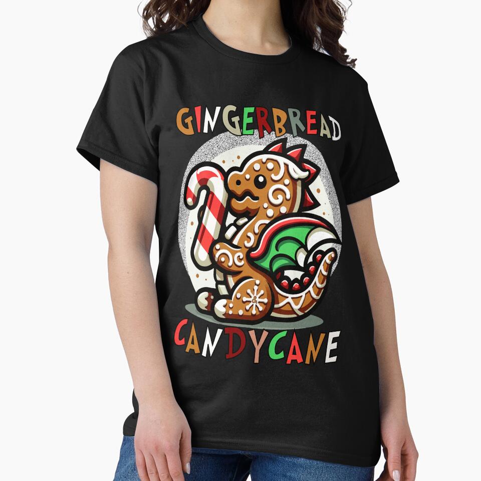 Gingerbread & Candy Cane - Gingerbread Dragon Holding a Candy Cane by MegaDirt