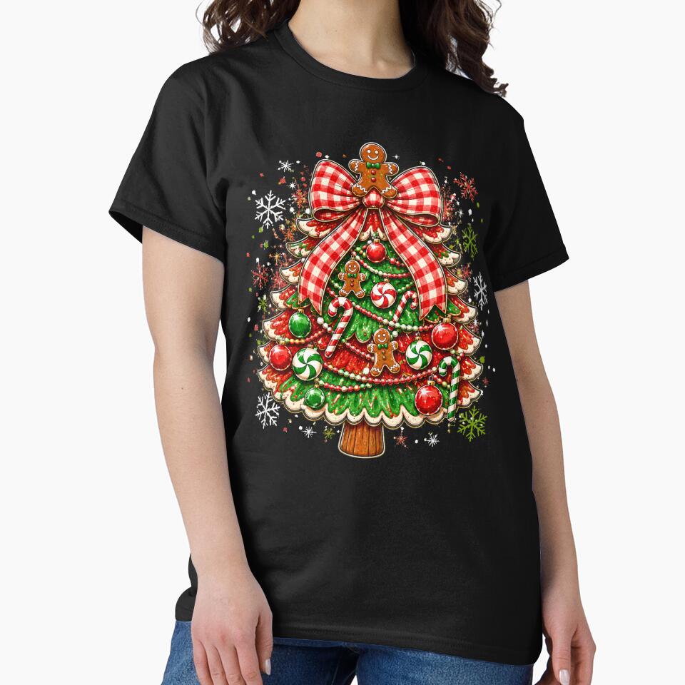 Sweet Candy Christmas Tree Gingerbread Gingham Bow by DYAFLK