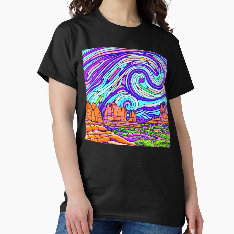 Arches National Park Detailed Etching Styled Digital Illustration 1 by DiatomDesigns