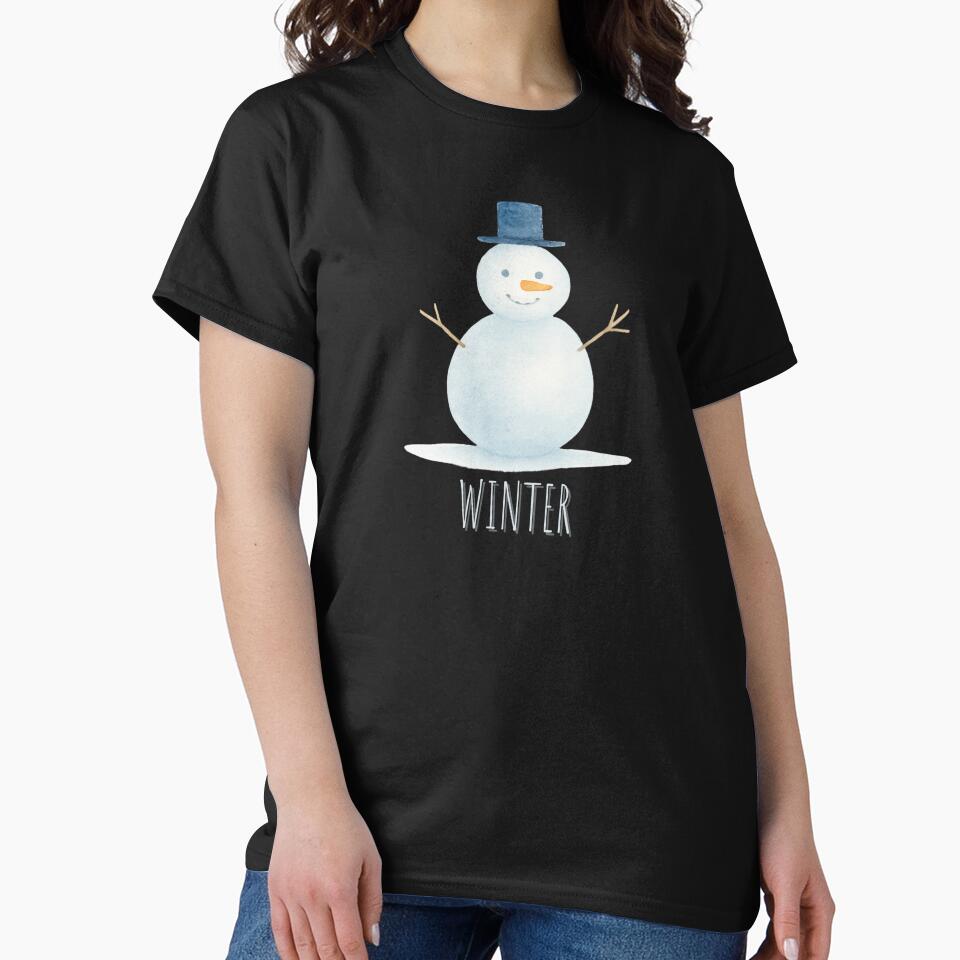 Minimal Watercolor Snowman - Cozy Winter Art by Kotalo