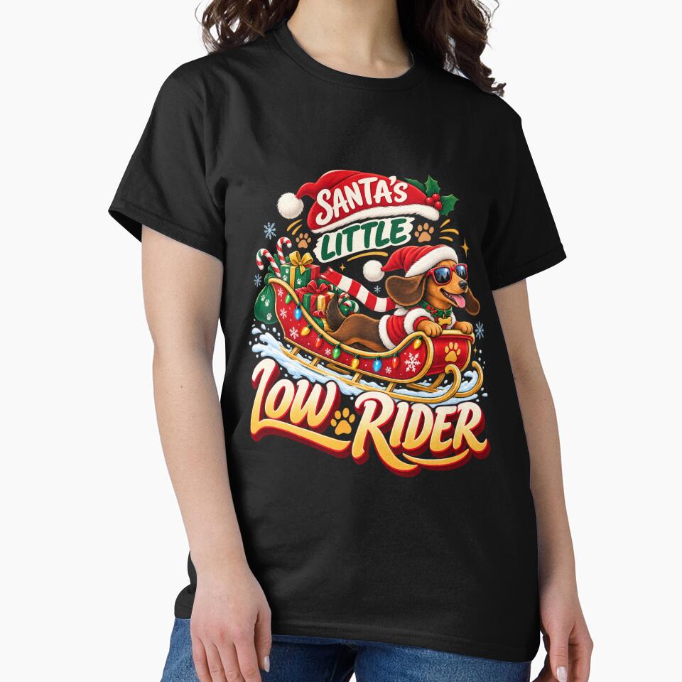 Santa's Little Low Rider Christmas Dachshund Dog by PunchDrop