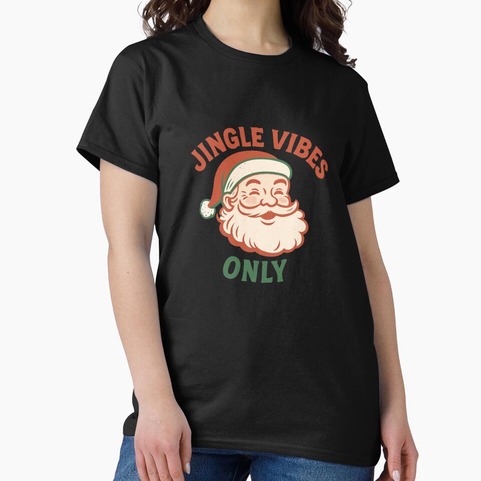 Jingle Vibes Only – Retro Santa Christmas Holiday Design by graphicnew