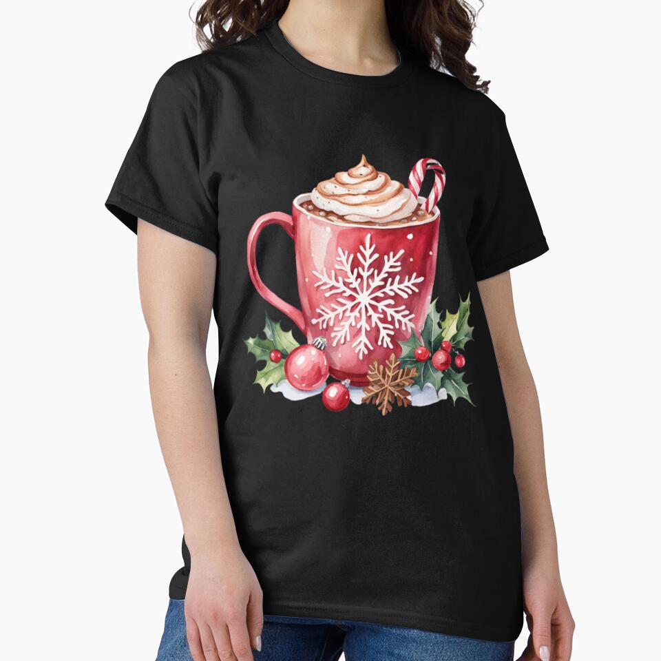 mug of hot chocolate with christmas decoration by aipaint